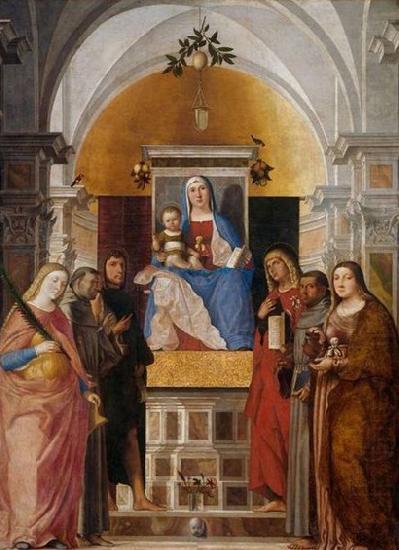 Marcello Fogolino Madonna with child and saints. china oil painting image